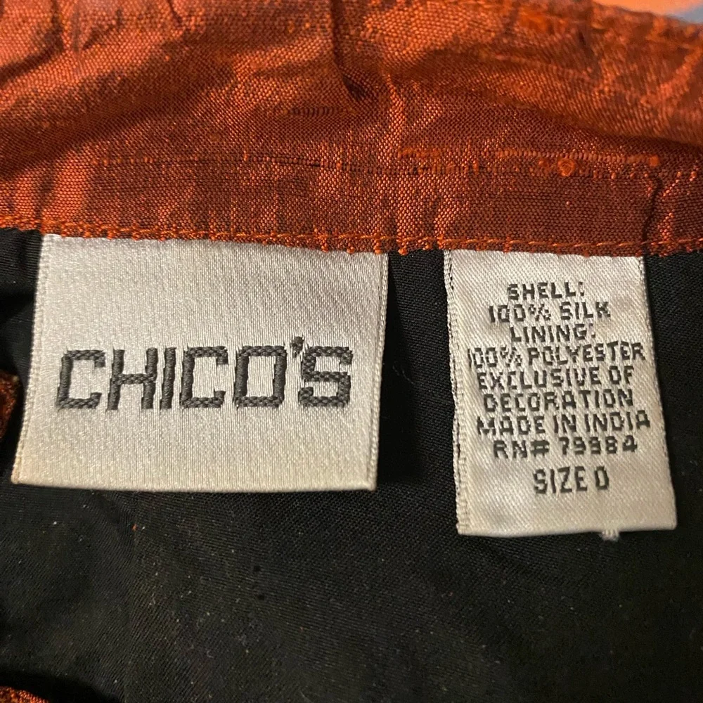 Chicos Silk Jacket/cardigan Embroidered Size 0 - Picture 2 of 6